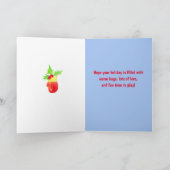 メリークリスマス孫雪だるまエンジェルス冬 カード (内部)