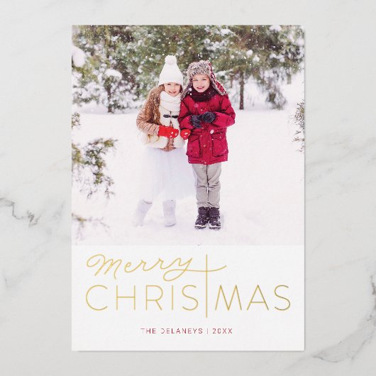 メリークリスマス宗教的フォイルホリデーカード 箔シーズンカード (正面)