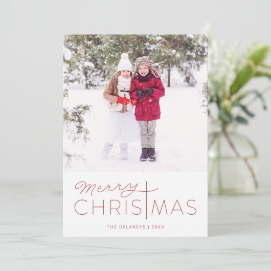 メリークリスマス宗教的休日の写真カード シーズンカード (スタンド正面)