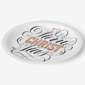 メリークリスマス宗教赤マーキー書道 ペーパープレート (アングル)