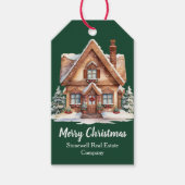 メリークリスマス実在エステートカンパニーグリーンカスタム ギフトタグ (正面)