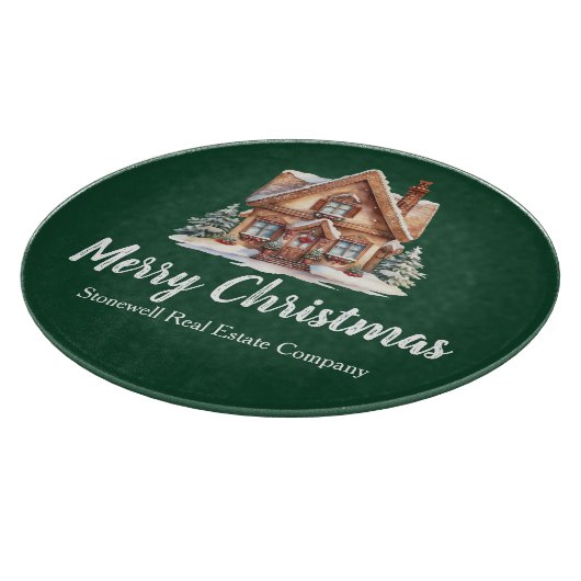 メリークリスマス実在エステート会社グリーンパーティー カッティングボード (角)