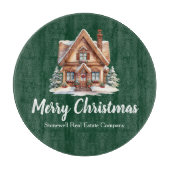 メリークリスマス実在エステート会社グリーンパーティー カッティングボード (正面)