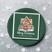 メリークリスマス実在エステート会社グリーンパーティー スタンダードカクテルナプキン