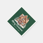 メリークリスマス実在エステート会社グリーンパーティー スタンダードカクテルナプキン (角)