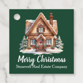 メリークリスマス実在エステート会社グリーンパーティー フェイバータグ