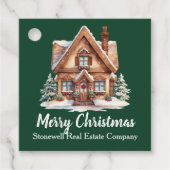 メリークリスマス実在エステート会社グリーンパーティー フェイバータグ (正面)