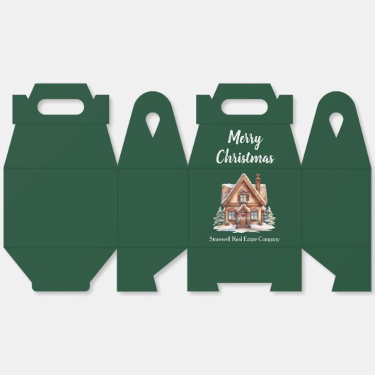 メリークリスマス実在エステート会社グリーンパーティー フェイバーボックス (見開き)