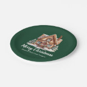 メリークリスマス実在エステート会社グリーンパーティー ペーパープレート (アングル)