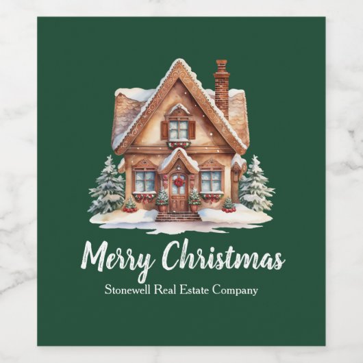 メリークリスマス実在エステート会社グリーンパーティー ワインラベル (シングルラベル)