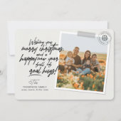 メリークリスマス実在スクリプトハグ投稿Covid写真 シーズンカード (正面)