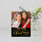 メリークリスマス実在フォイルホリディハガキ 箔シーズンポストカード (立ち正面)