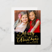 メリークリスマス実在フォイルホリディハガキ 箔シーズンポストカード (正面/裏面)