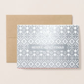 メリークリスマス実在ホイルラグジュアリーカスタムフォトカード 箔カード (封筒付き正面)