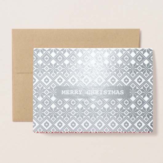 メリークリスマス実在ホイルラグジュアリーカスタムフォトカード 箔カード (封筒付き正面)