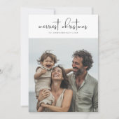 メリークリスマス家族おもしろいビーチ写真 シーズンカード (正面)