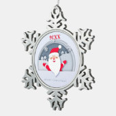 メリークリスマス家族とファースト スノーフレークピューターオーナメント (右)