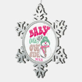 メリークリスマス家族とファースト スノーフレークピューターオーナメント (右)