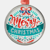 メリークリスマス家族とファースト メタルオーナメント (正面)