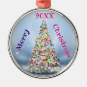 メリークリスマス家族とファースト メタルオーナメント (正面)