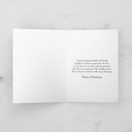 メリークリスマス家族と友人のグリーティングカード シーズンカード (内部)