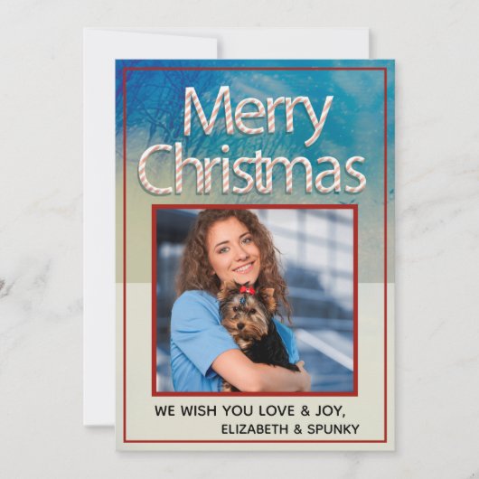 メリークリスマス家族のおもしろい写真パーソナライズ シーズンカード (正面)