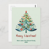 メリークリスマス家族のホリデーカード ポストカード (正面/裏面)