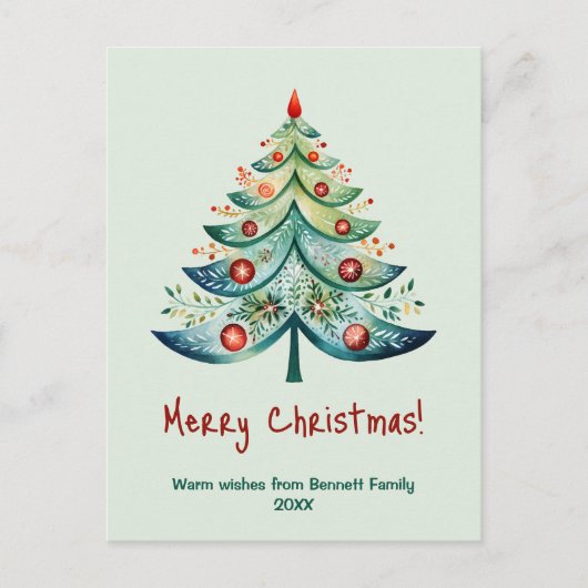 メリークリスマス家族のホリデーカード ポストカード (正面)