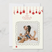 メリークリスマス家族の写真おもしろいとジョリーフルカード シーズンカード (正面)