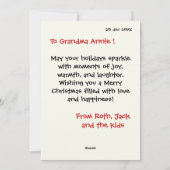 メリークリスマス家族の写真おもしろいとジョリーフルカード シーズンカード (裏面)