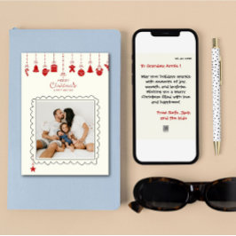 メリークリスマス家族の写真おもしろいとジョリーフルカード シーズンカード