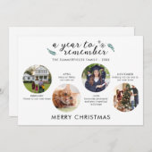 メリークリスマス家族の写真のタイムライン シーズンカード (正面/裏面)