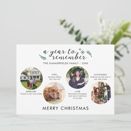 メリークリスマス家族の写真のタイムライン シーズンカード (スタンド正面)