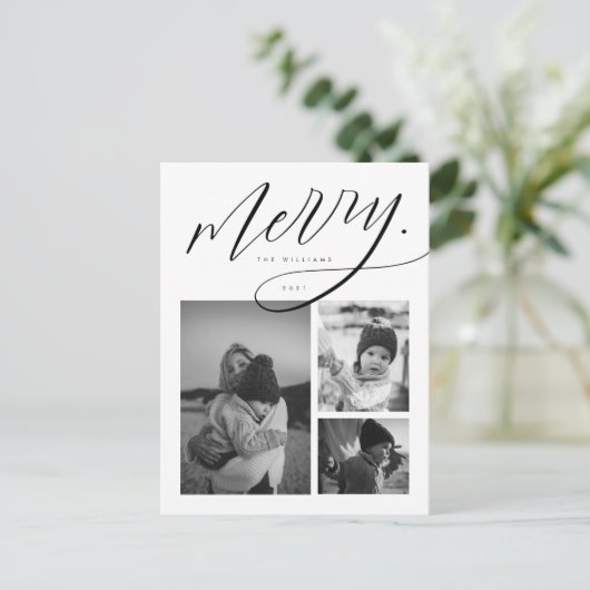 メリークリスマス家族の写真はがきを追加 ポストカード (スタンド正面)