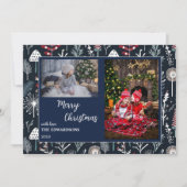 メリークリスマス家族の写真クリスマスカード。 (正面)