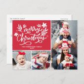メリークリスマス家族の写真コラージュ休暇 ポストカード (正面/裏面)