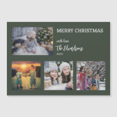 メリークリスマス家族の写真コラージュ磁気カード (正面)