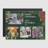 メリークリスマス家族の写真コラージュ磁気カード (正面/裏面)