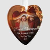 メリークリスマス家族の写真パーソナライズ オーナメント (正面)