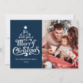 メリークリスマス家族の写真ホリデーカード シーズンカード (正面)