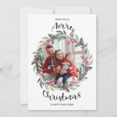 メリークリスマス家族の写真ホリデーカード シーズンカード (正面)