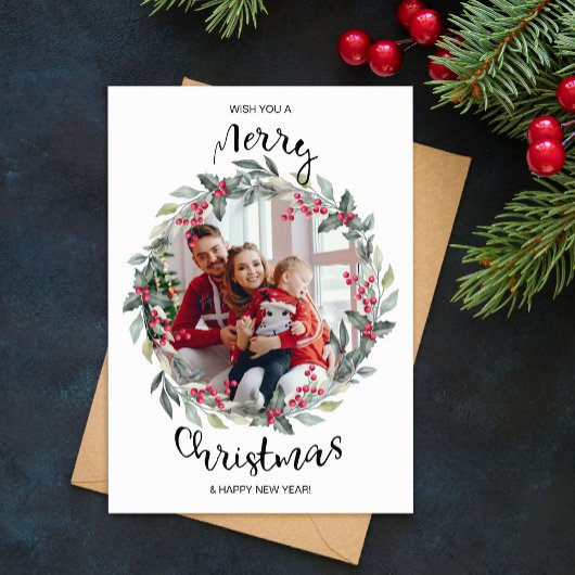 メリークリスマス家族の写真ホリデーカード シーズンカード