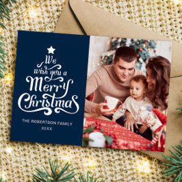 メリークリスマス家族の写真ホリデーカード シーズンカード
