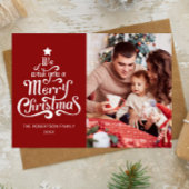 メリークリスマス家族の写真ホリデーカード シーズンカード