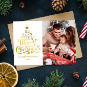 メリークリスマス家族の写真ホリデーカード シーズンカード