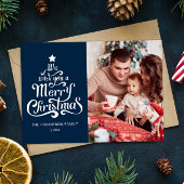 メリークリスマス家族の写真ホリデーカード シーズンカード
