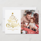 メリークリスマス家族の写真ホリデーカード シーズンカード (正面)