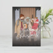 メリークリスマス家族の写真 シーズンカード (スタンド正面)