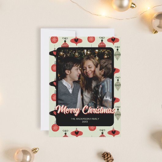 メリークリスマス家族の写真 シーズンカード