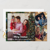 メリークリスマス家族の写真 シーズンカード (正面/裏面)